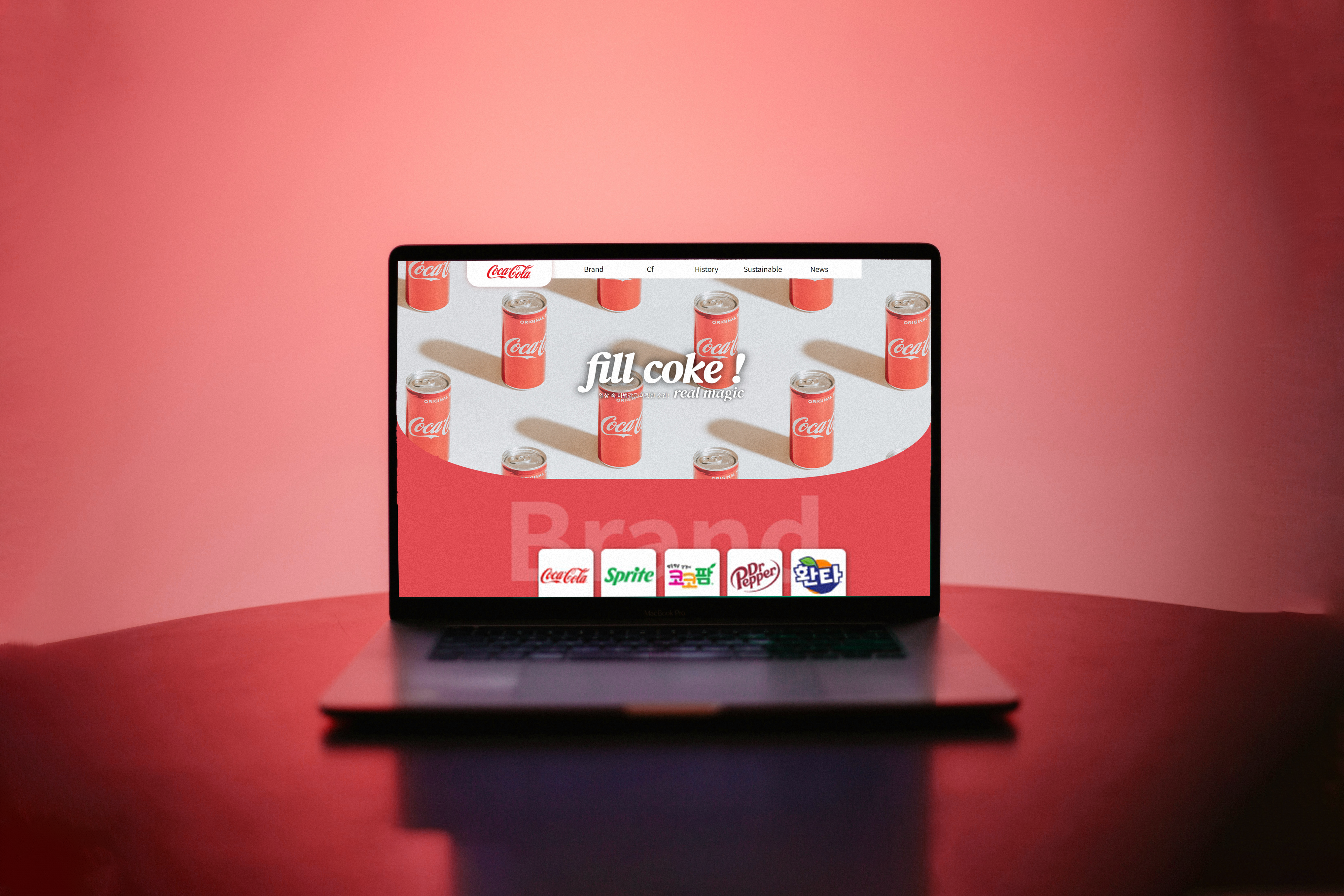 coca-cola web page renewal mockup